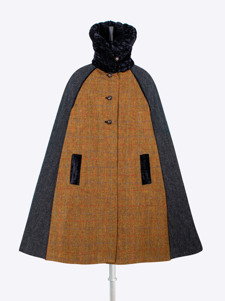 British fashion label - country style handwoven wool cape