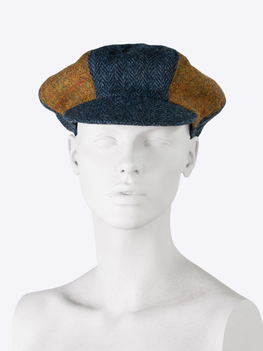 Peaky Blinders cap - navy blue and rust tweed - unisex cap