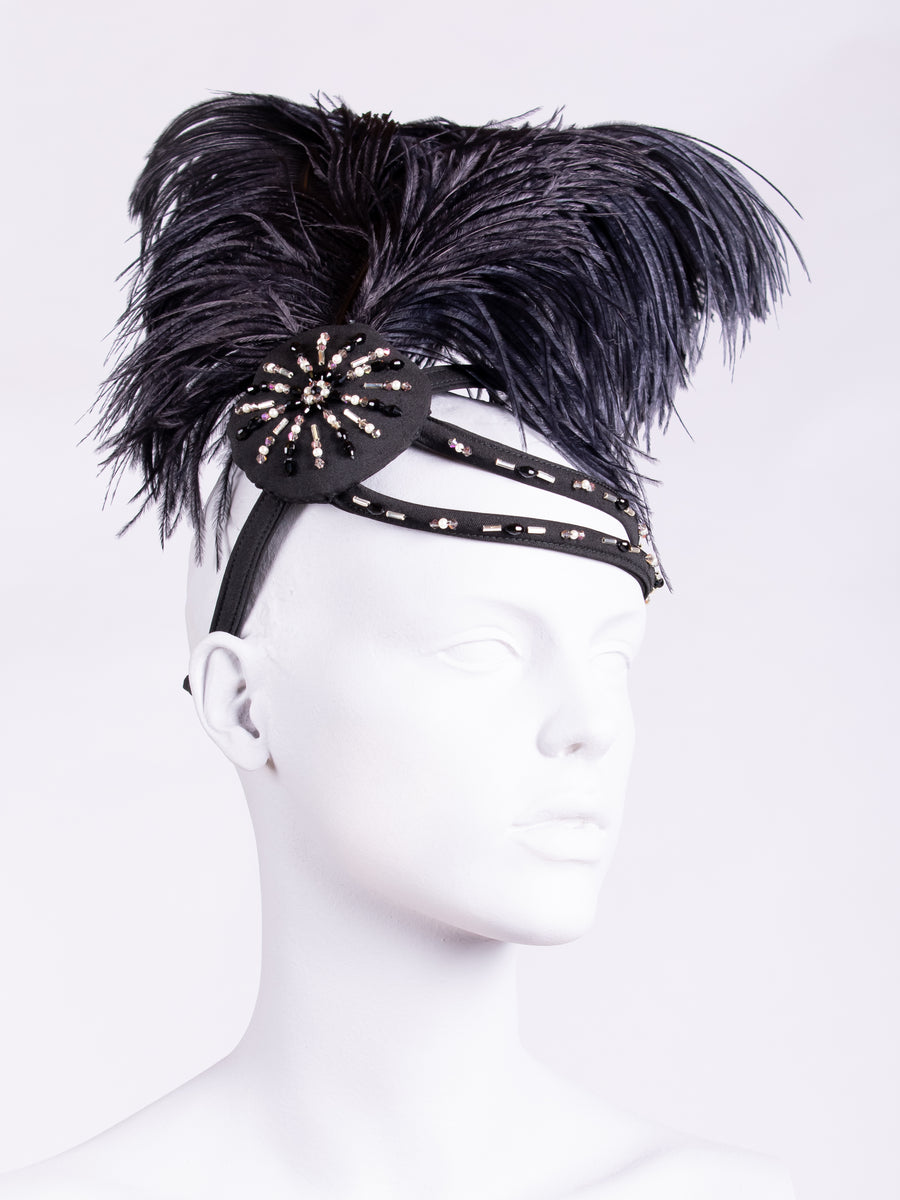 independent fashion label - unique black headpiece - occasion hat