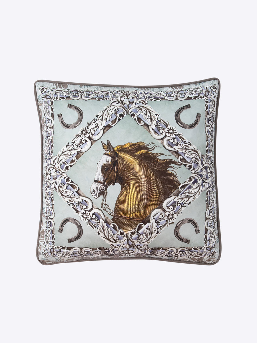 soft furnishing - english style - british style - horse print - horse cushion - horse fabric - horse design - horse head print - horse head fabric - equestrain print - equestrian fabric - equestrian cushion