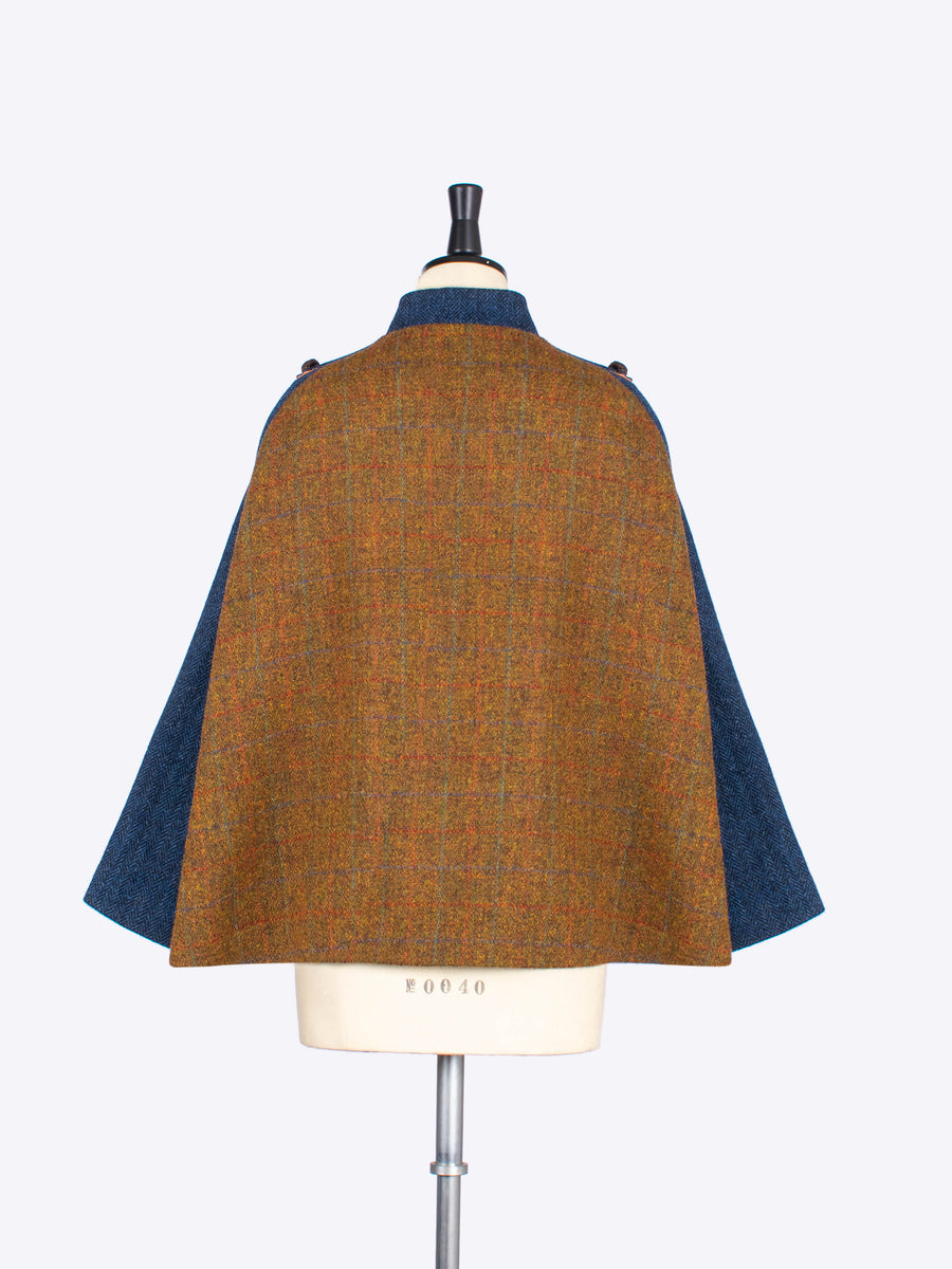 brown tweed cape - slow fashion