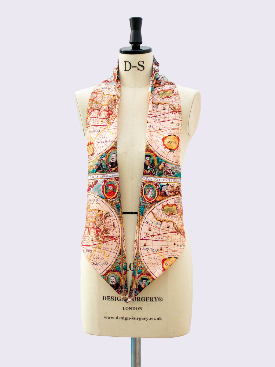 Vintage map scarf - made in England