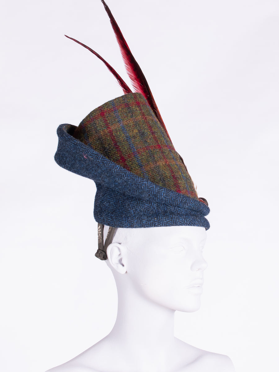 Tweed with a twist - heritage style flamboyant wool hat