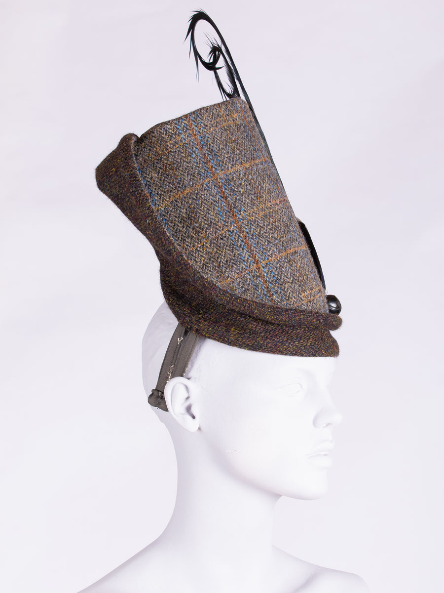Slow fashion millinery - made in England  tweed hat