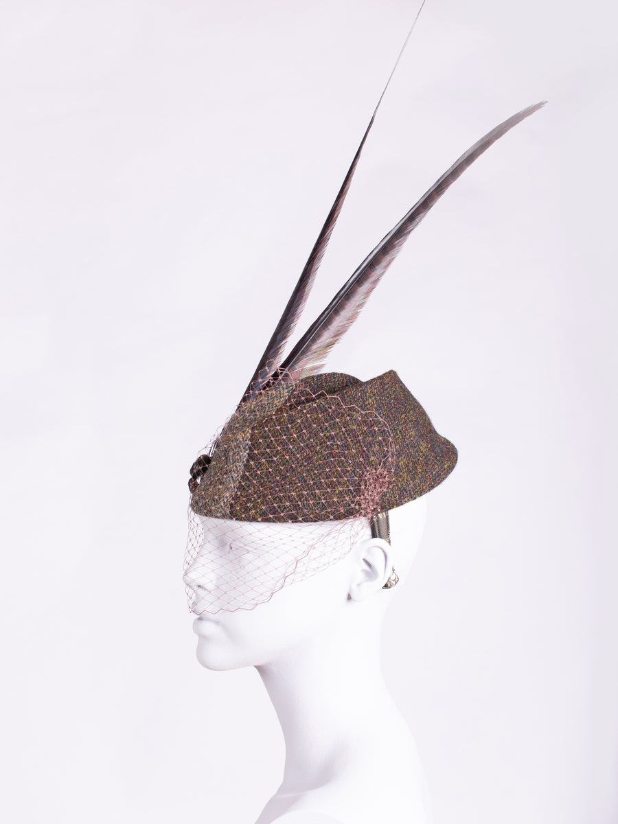 Slow fashion millinery - made in England  tweed hat