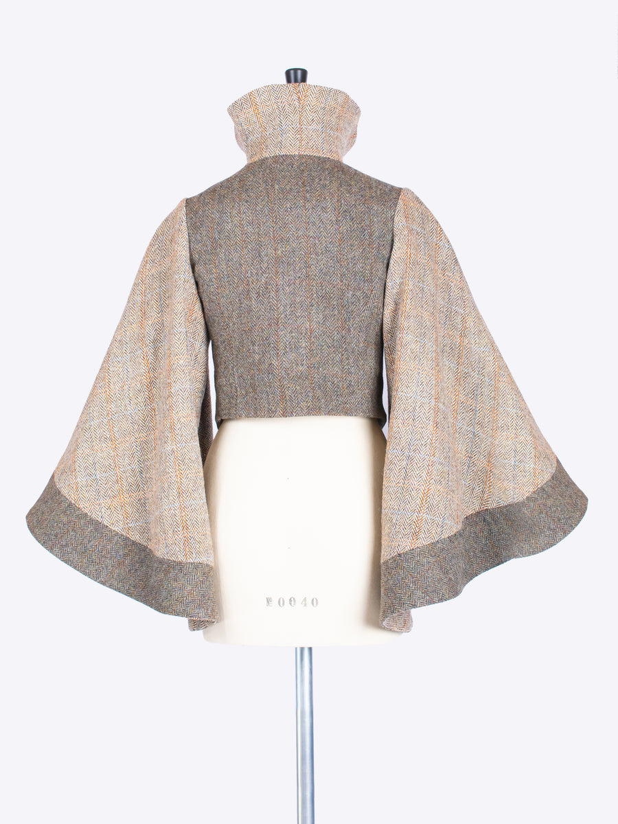 victoriana style handwoven Harris Tweed statement jacket