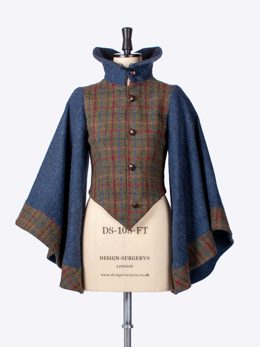 ladies tailoring - Green and navy blue Edwardian style Harris Tweed investment jacket