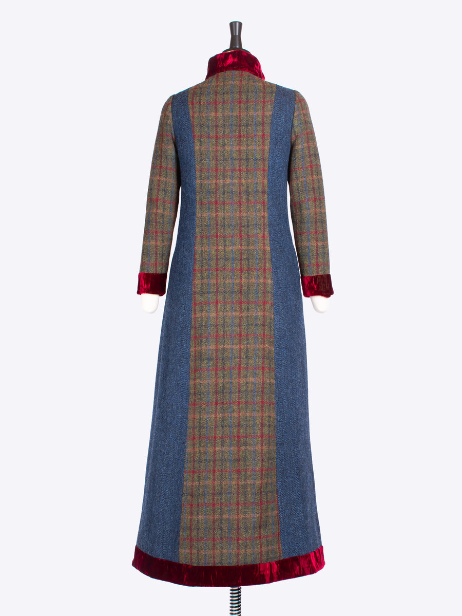 made in England luxury ladies fitted patchwork coat