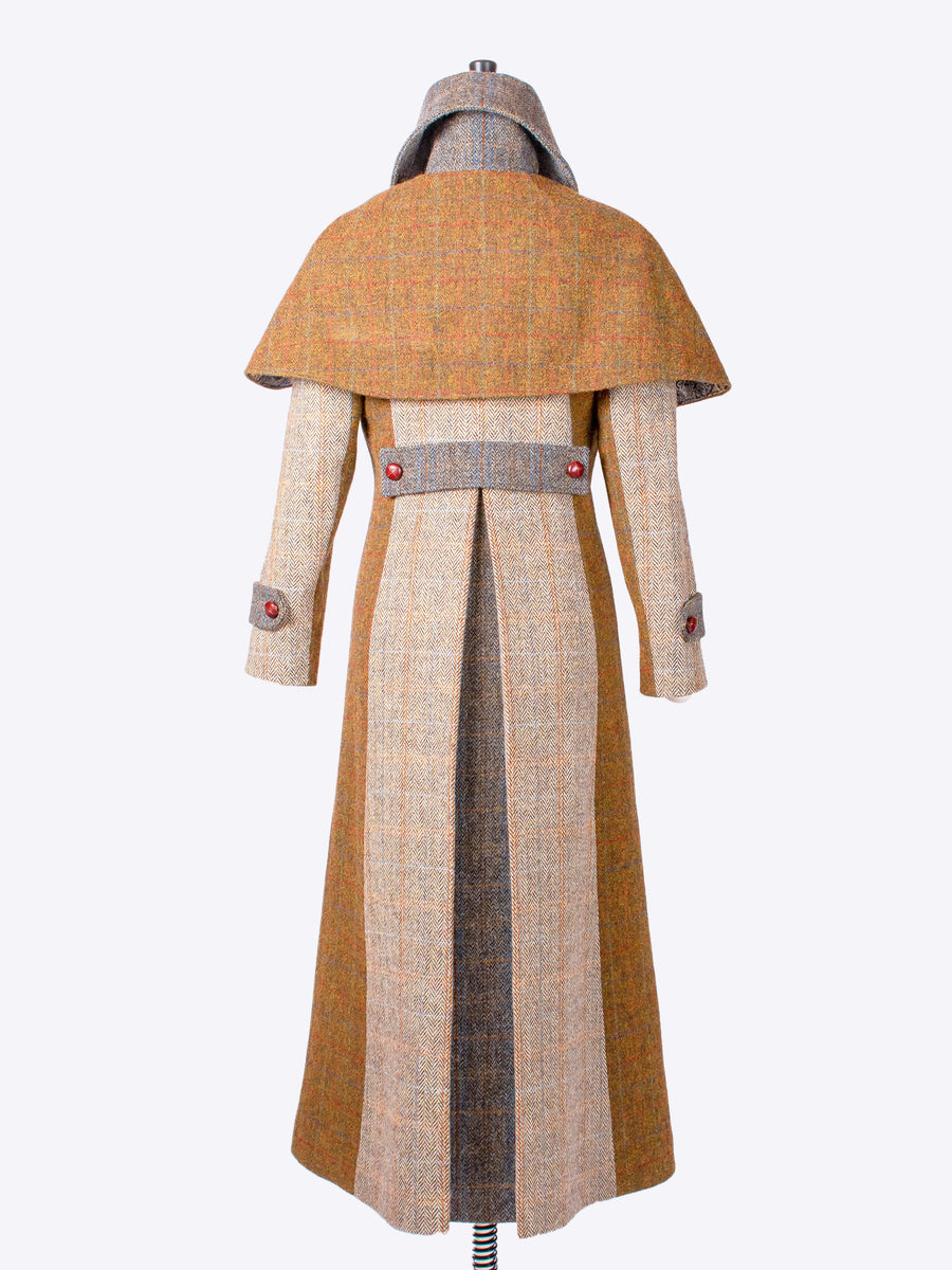 made in New Forest tweed ladies cape coat