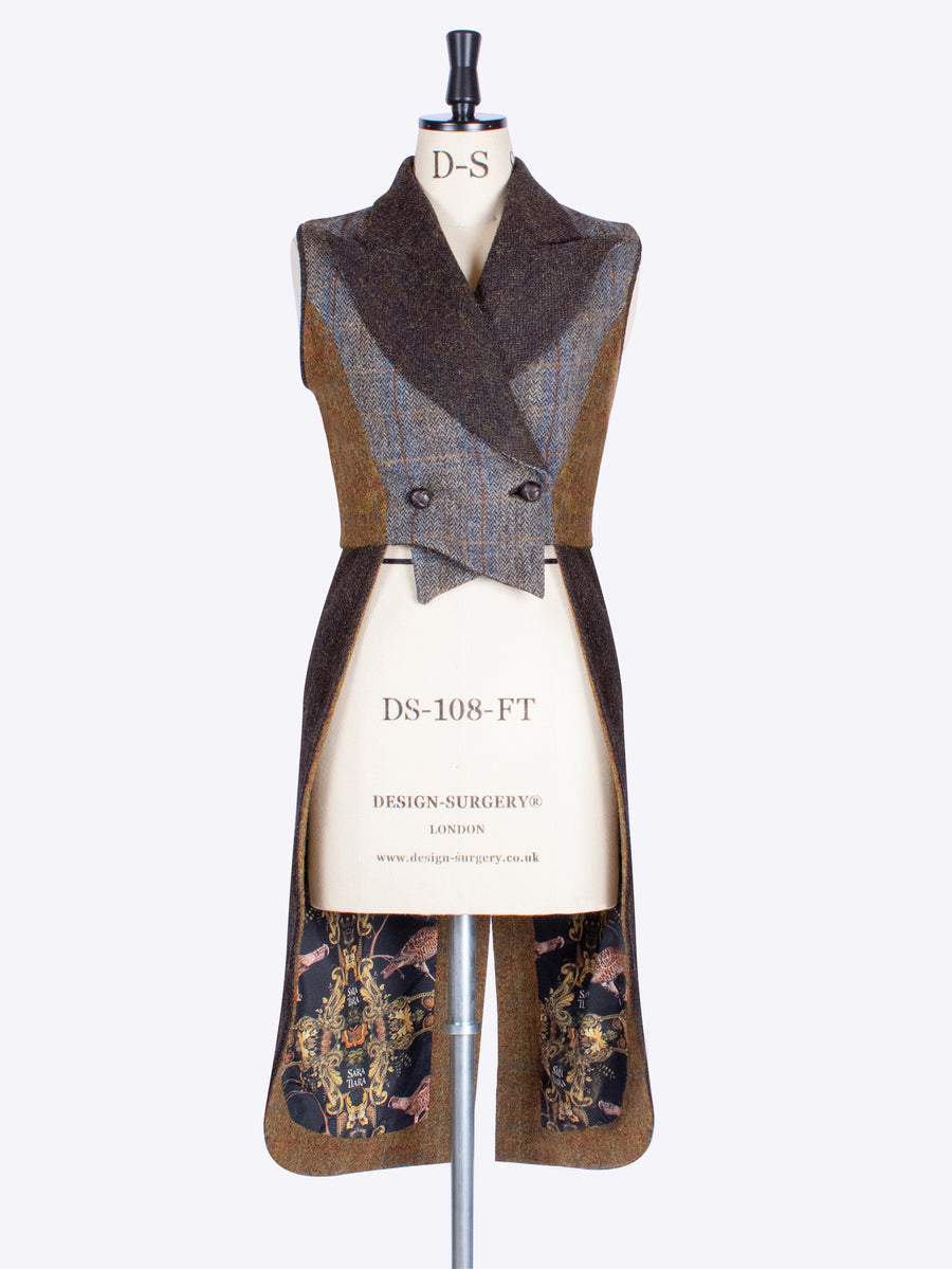 made in England Harris Tweed ladies tail waistcoat