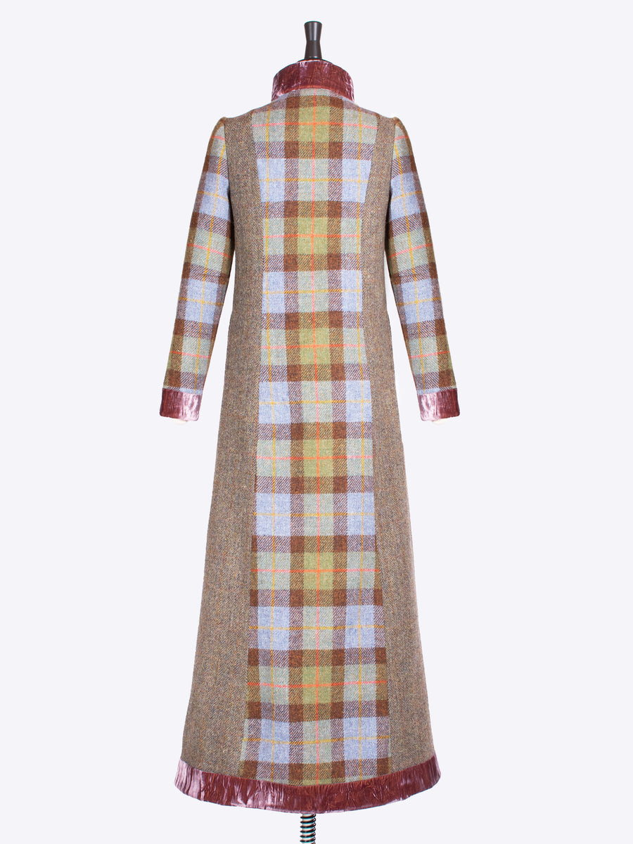 independent fashion label - long vintage tailored tweed coat