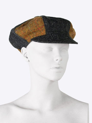 British country cap - black and brown - made in England