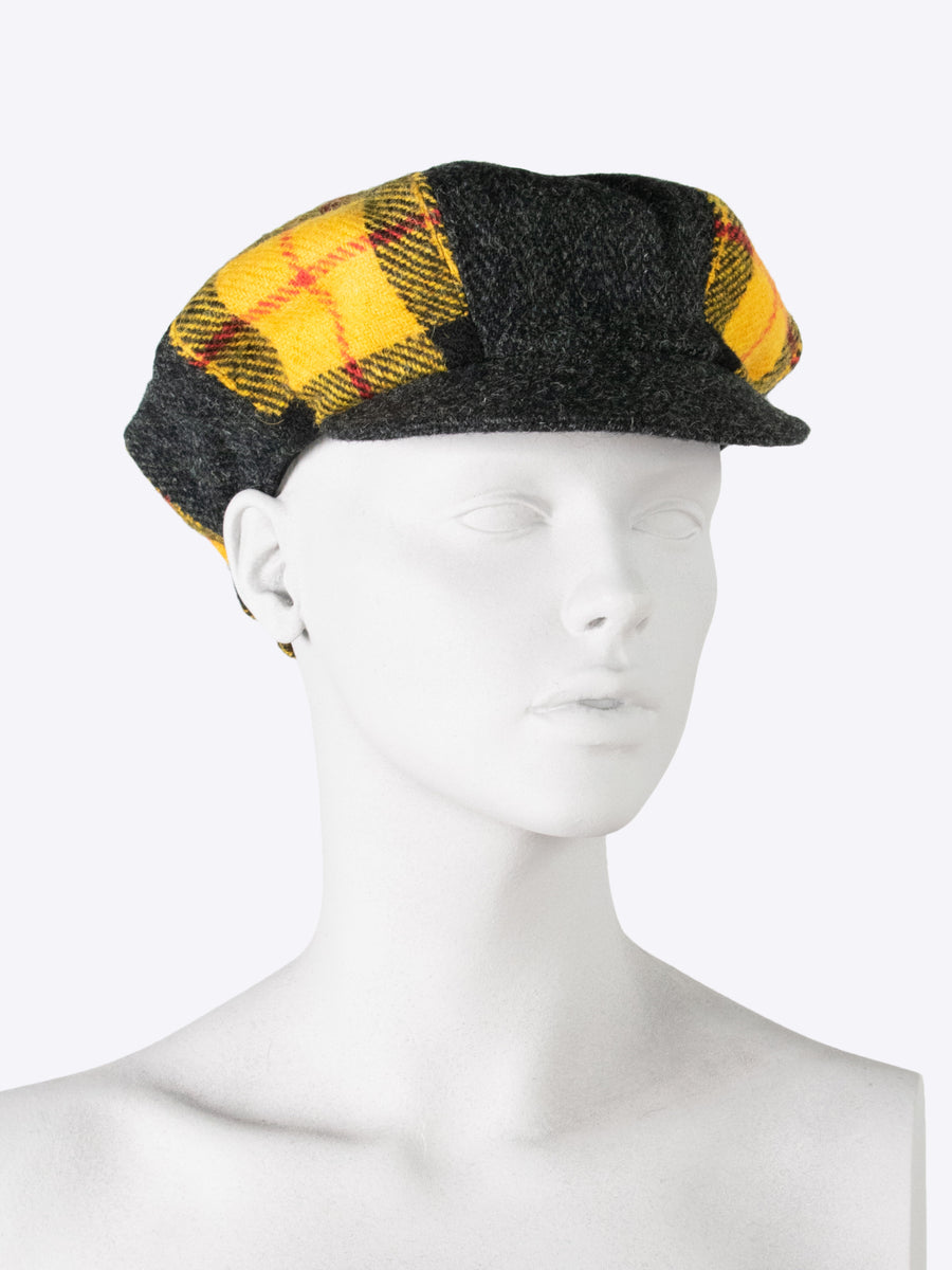 Baker boy cap - black and yellow - countryside style