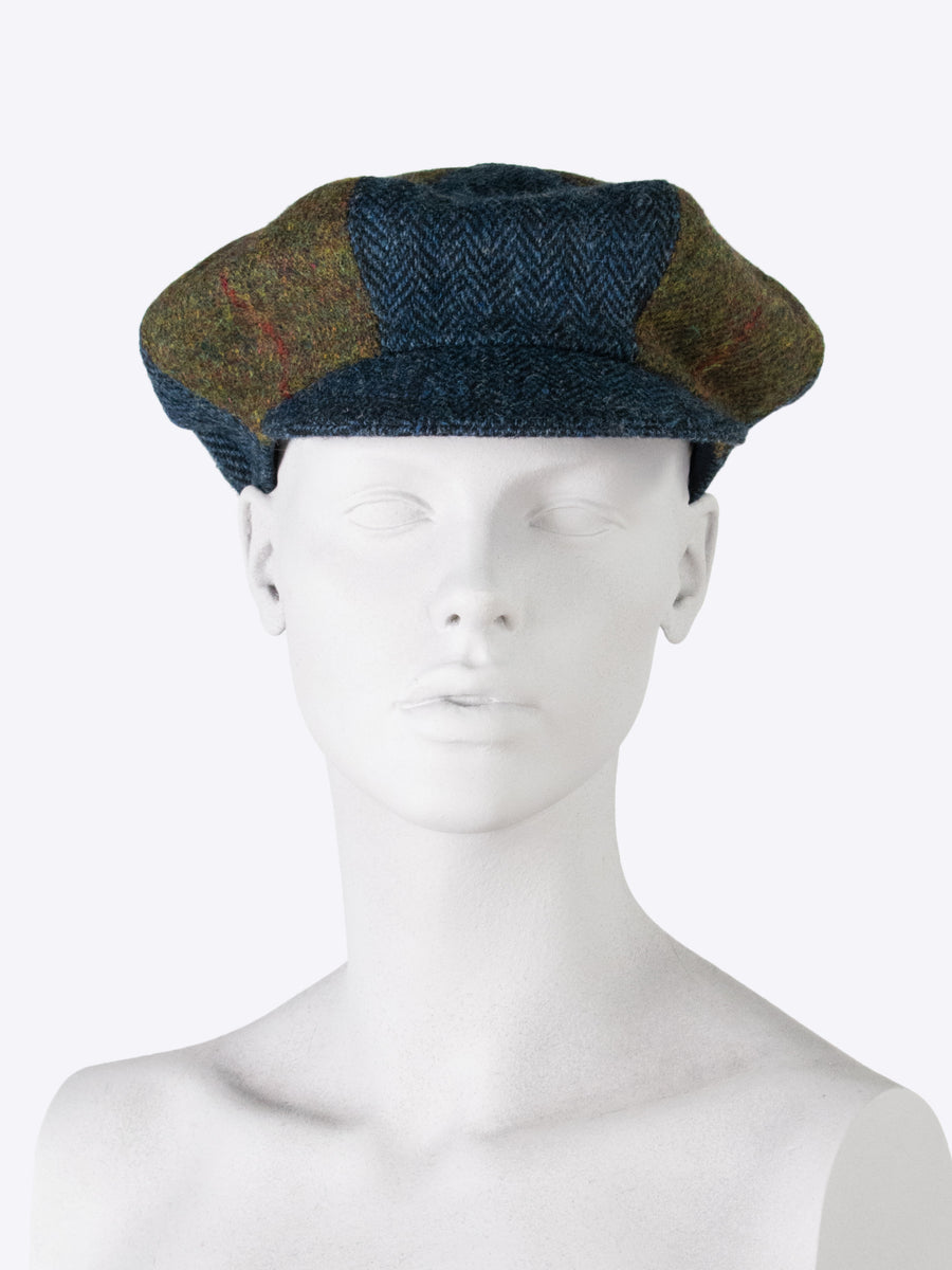 Peaky Blinders cap - navy blue and green tweed - one size fits all