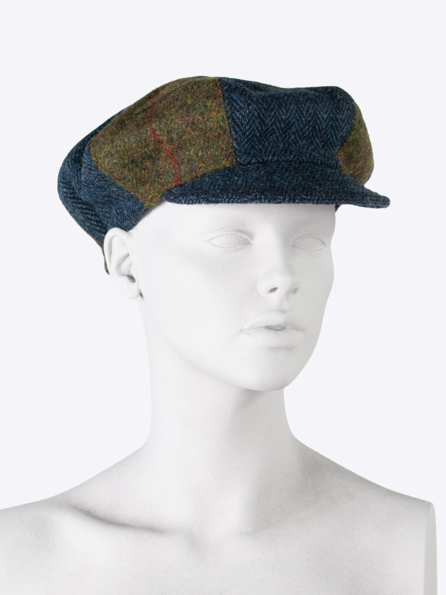 Baker boy cap - blue and green - British country cap