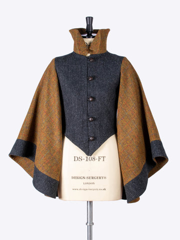 Cape sleeve jacket- harris tweed - made in England