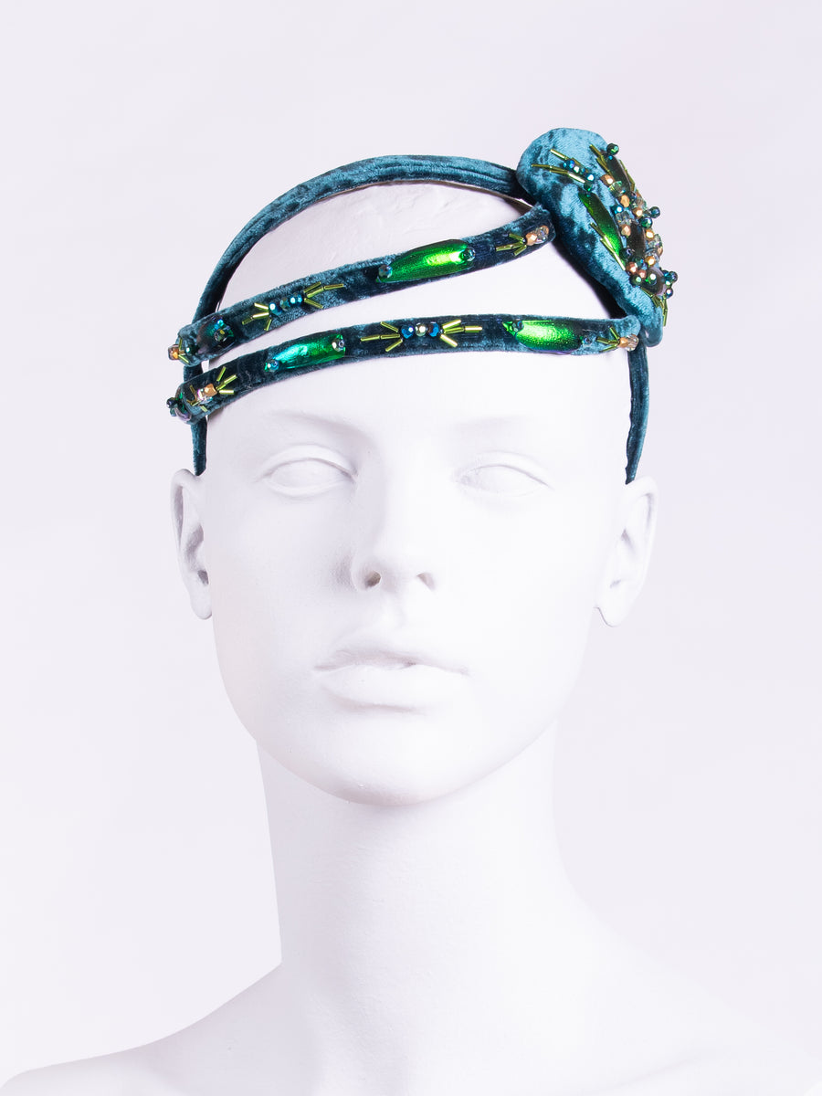 made in England headwear - Gatsby headpiece - beaded hair accessory