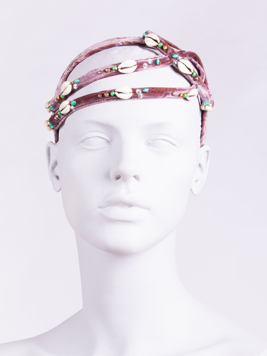 British millinery - wedding headband - shell beaded headpiece