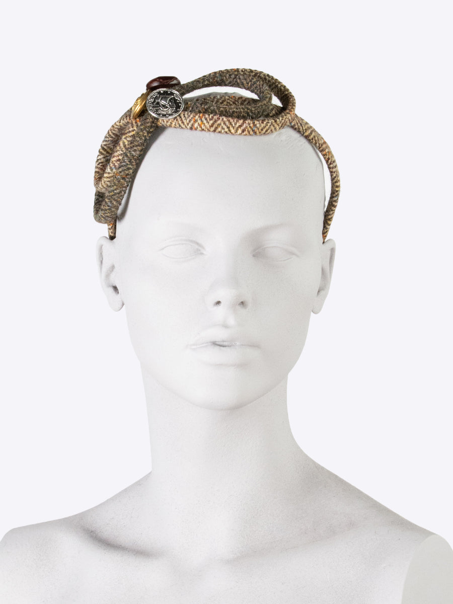 The Figure of 8 Headband. Moss Green & Beige