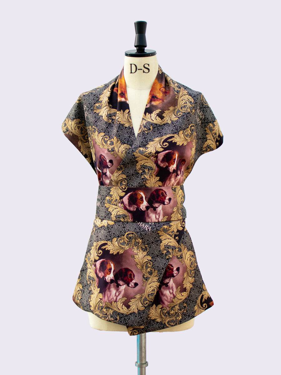 Independent fashion label - kimono style printed silk scarf