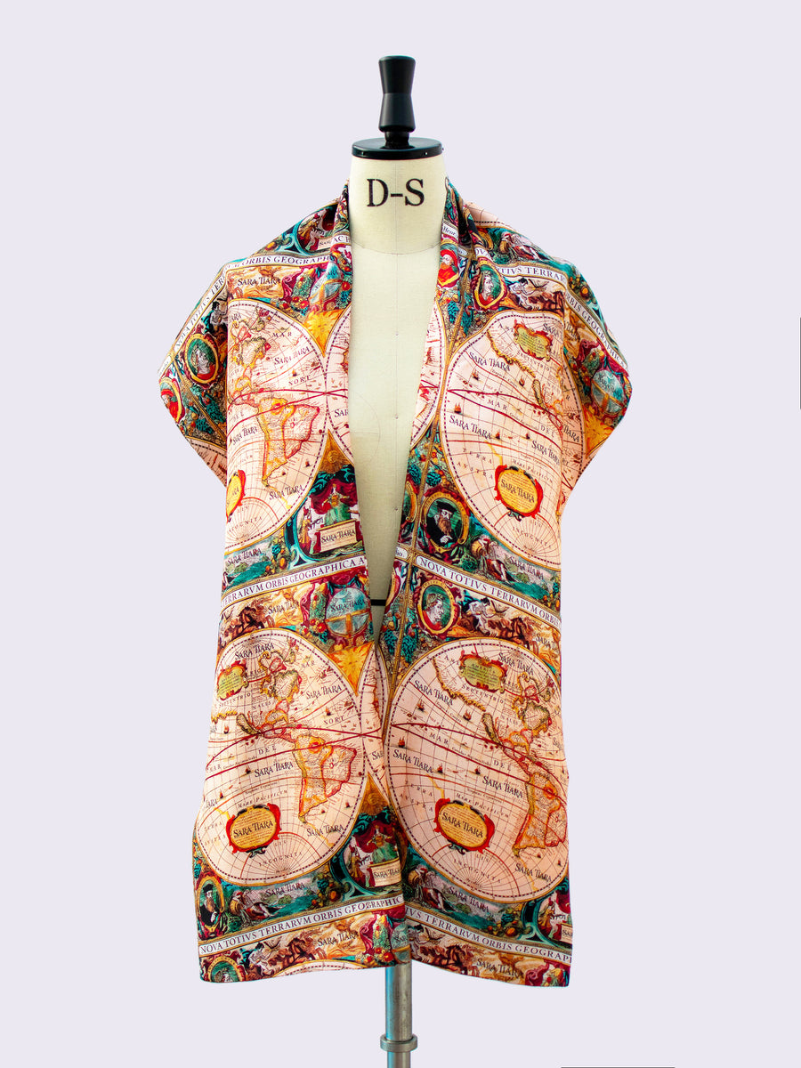 British fashion - vintage style silk scarf