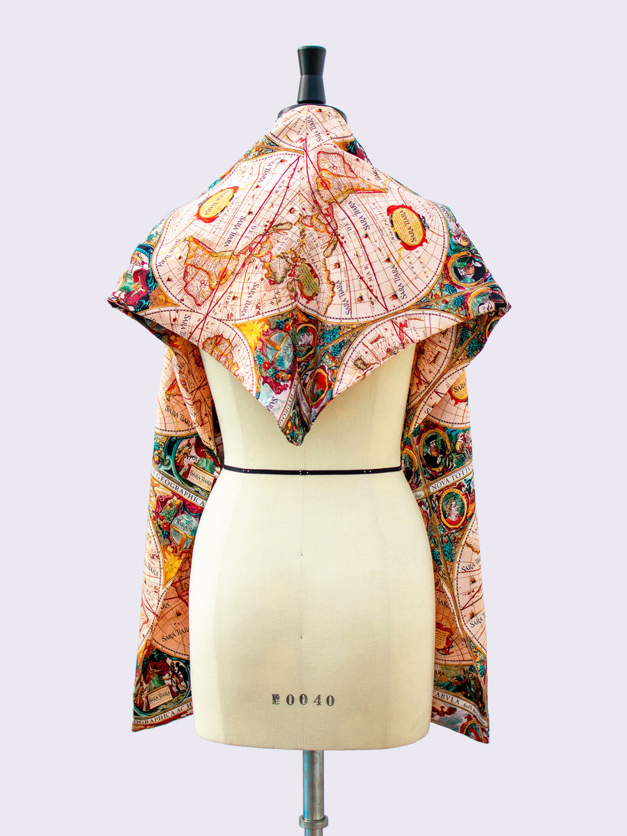 Luxurious vintage style silk scarf