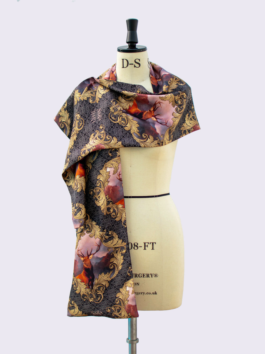 Made in England unique silk scarf