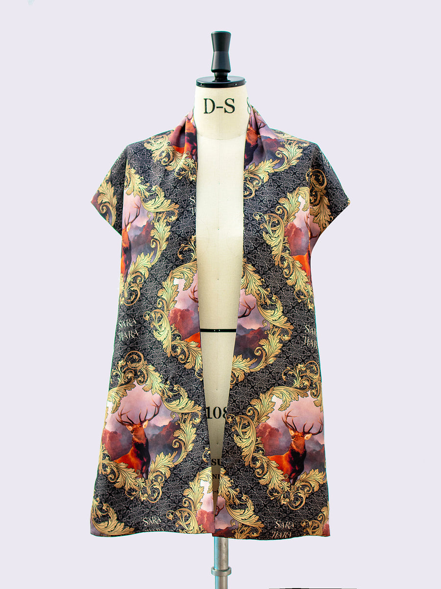 Made in England unique silk scarf - fauna print