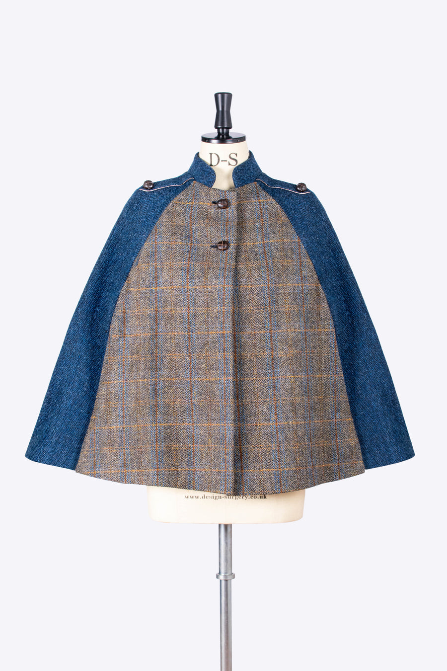 grey wool cape - made in England