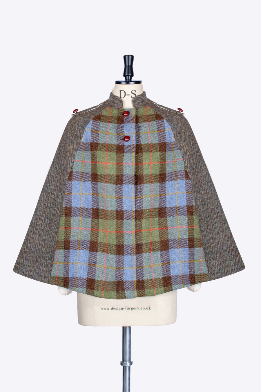 McLeod and moss green made in England Harris Tweed cape