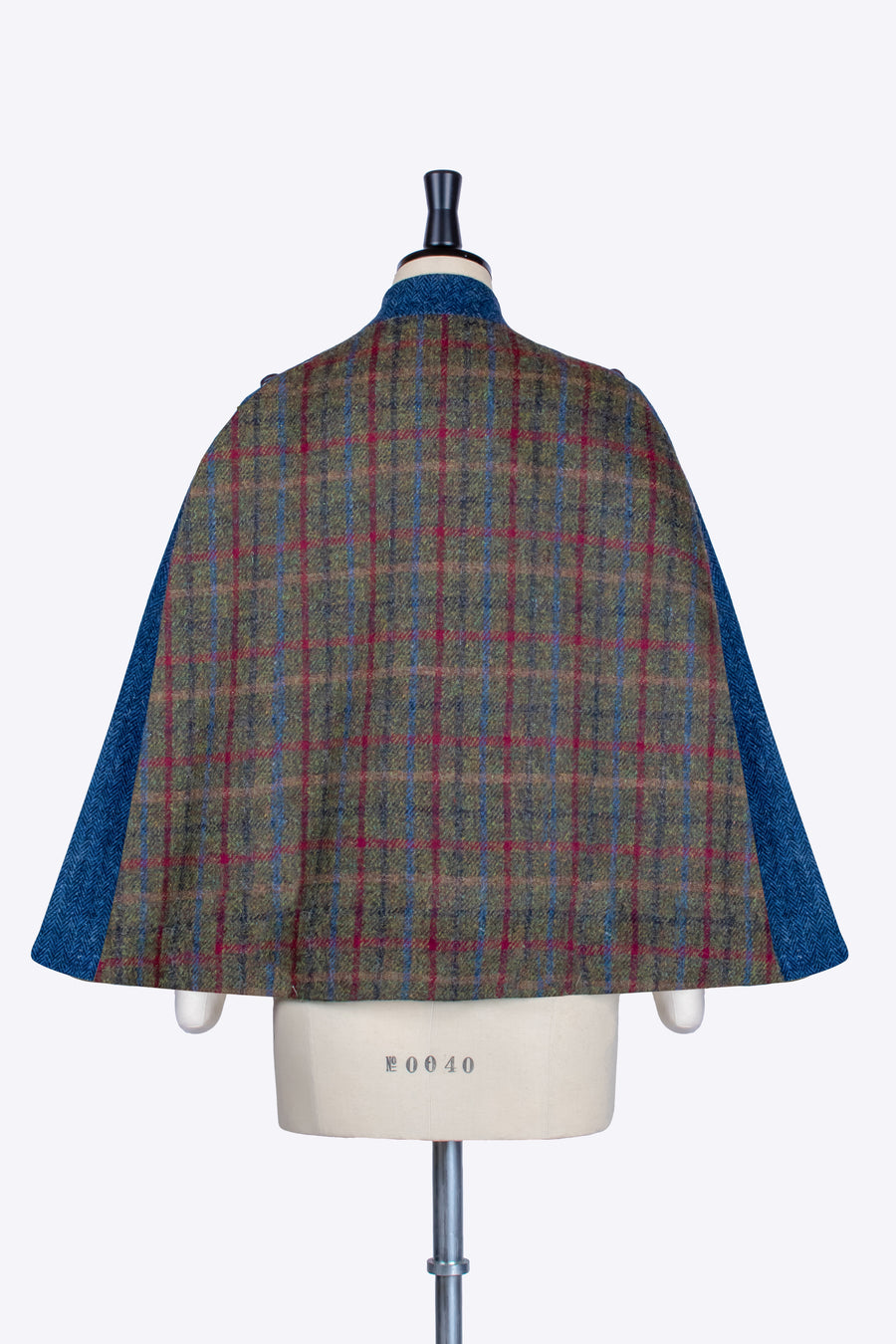 Green and navy blue Victorian style short cape