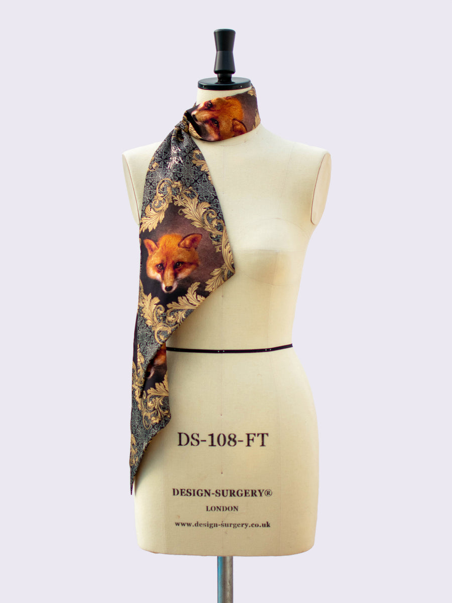 Country style printed silk scarf