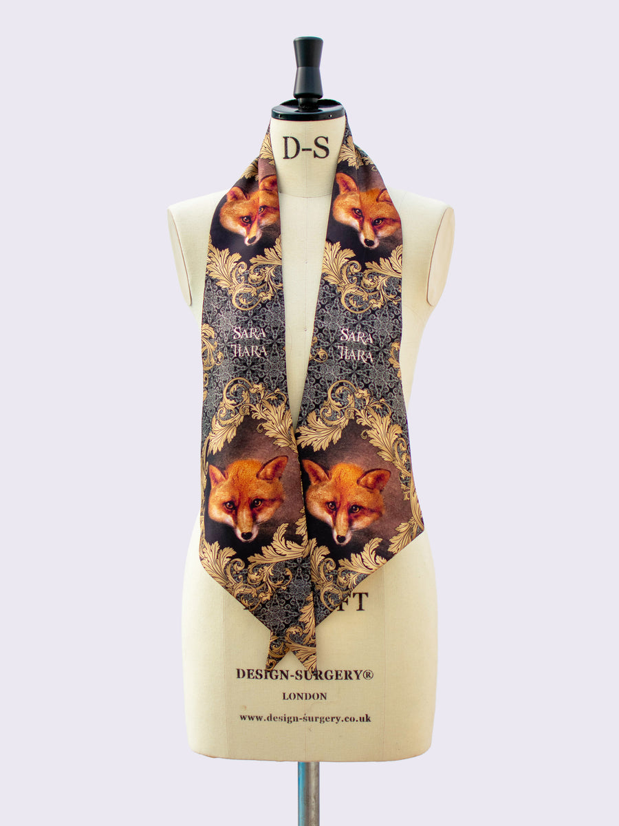 Strawberries and Foxes Twilly Skinny Scarf