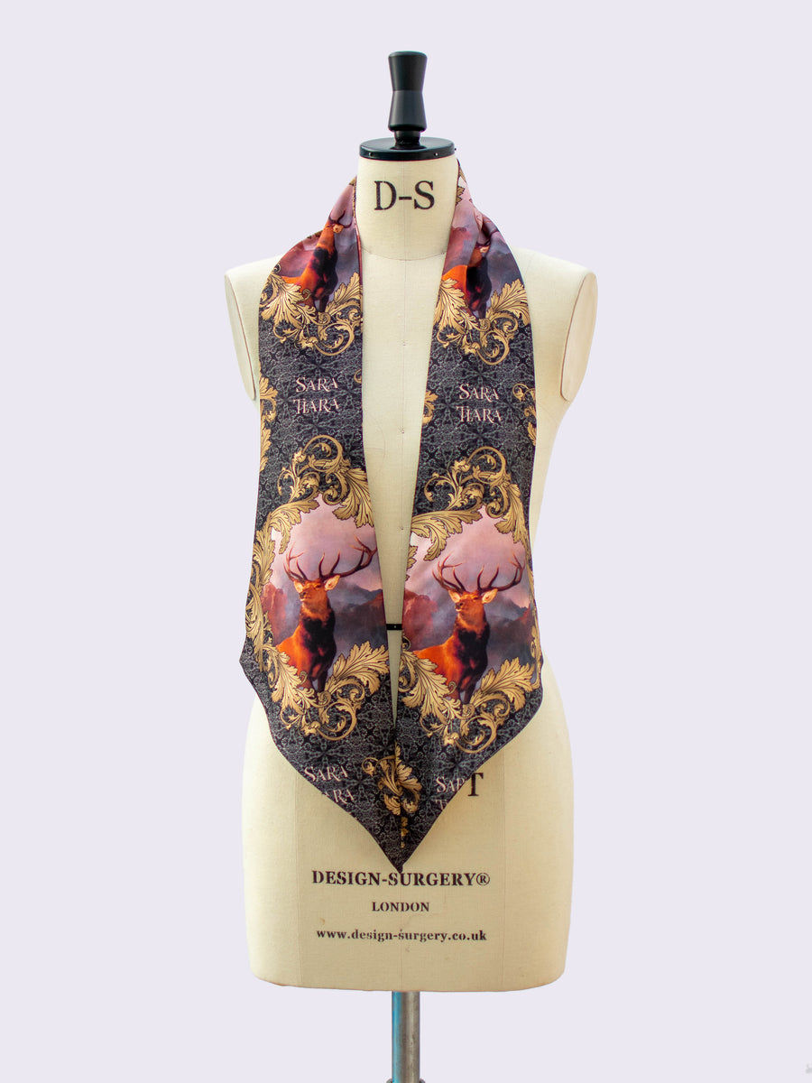 Made in England - printed silk scarf