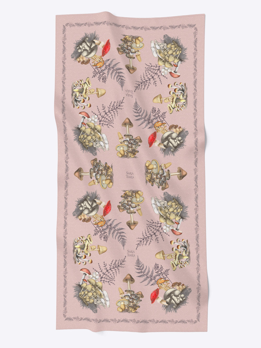 Super Soft Wool Shawl. Mushroom Print