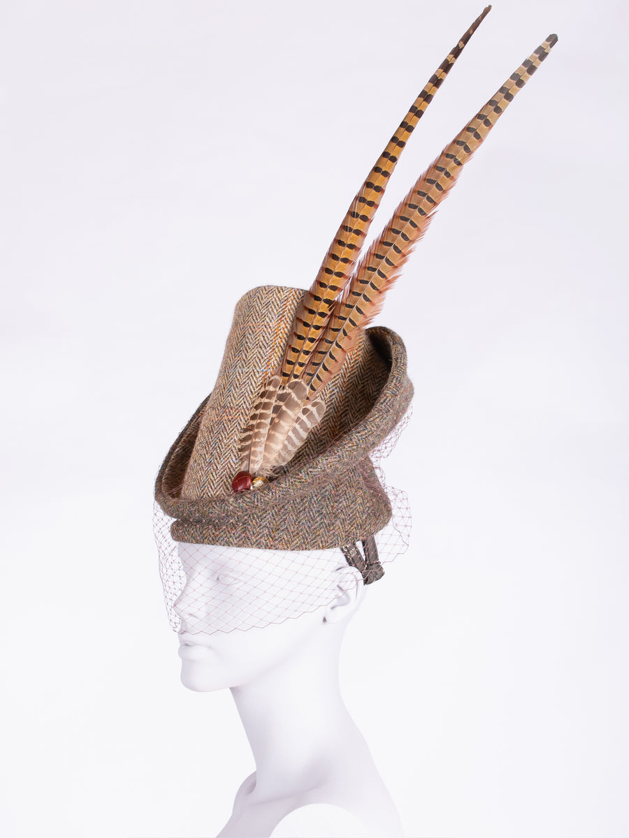 Slow fashion millinery - made in England  tweed hat
