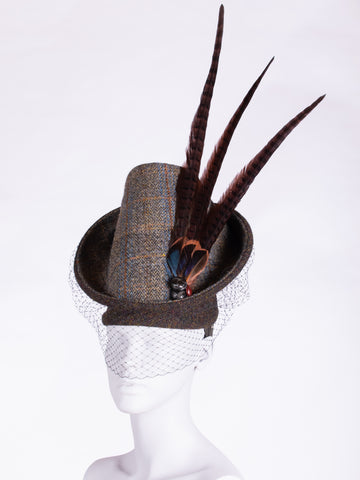 Highland Duchess With Veil. Sage & Chocolate