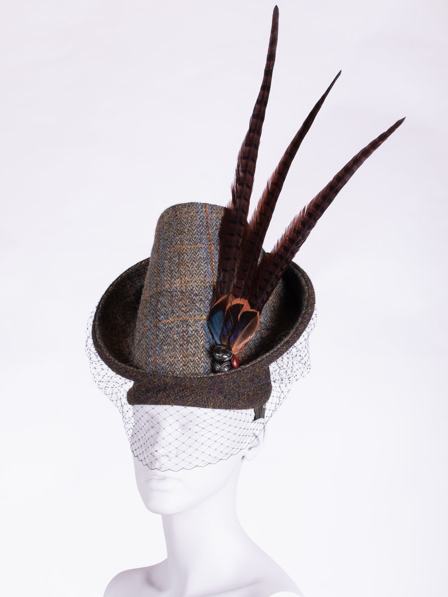 Highland Duchess With Veil. Sage & Chocolate