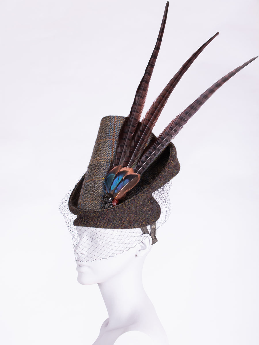 Highland Duchess With Veil. Sage & Chocolate