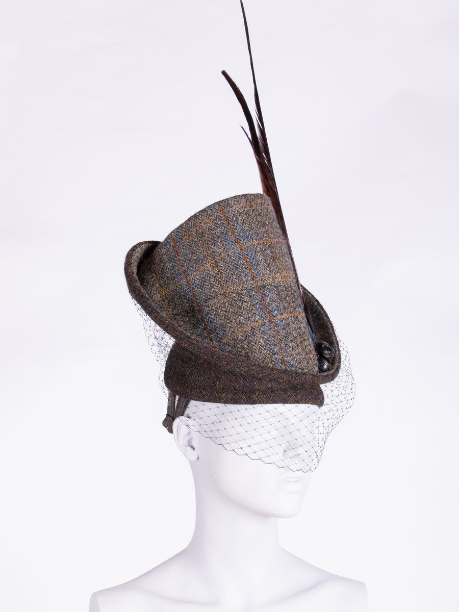 Highland Duchess With Veil. Sage & Chocolate