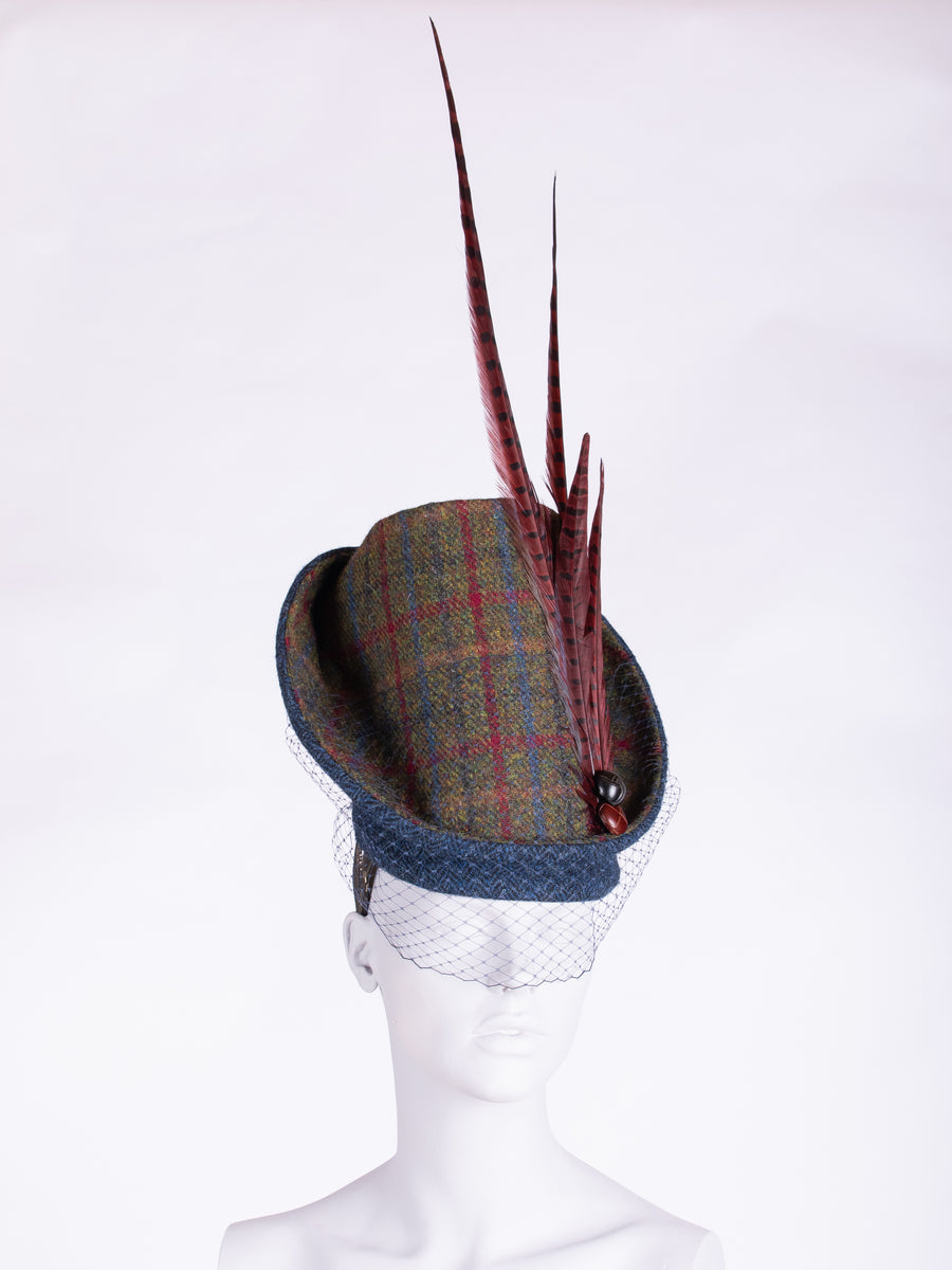 Tweed with a twist - heritage style flamboyant wool hat