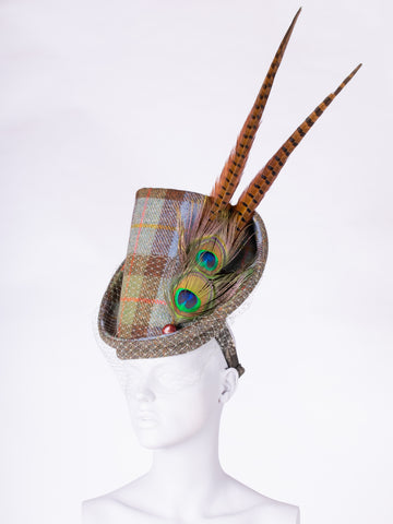 Tweed with a twist - heritage style flamboyant wool hat