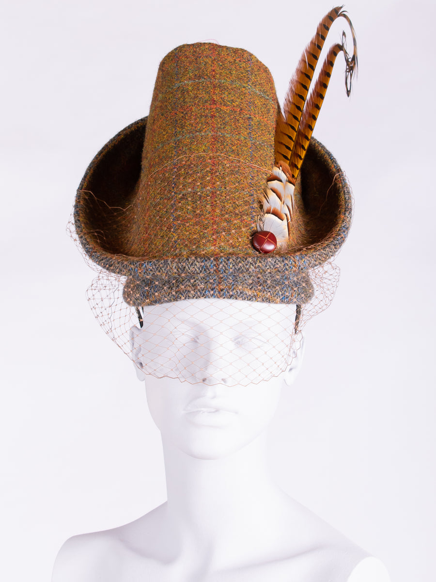Highland Duchess With Veil. Rust & Sage