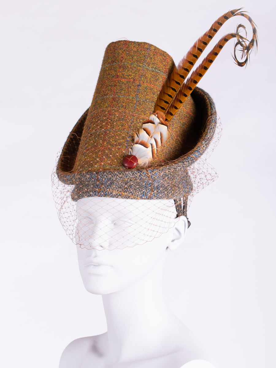 Highland Duchess With Veil. Rust & Sage