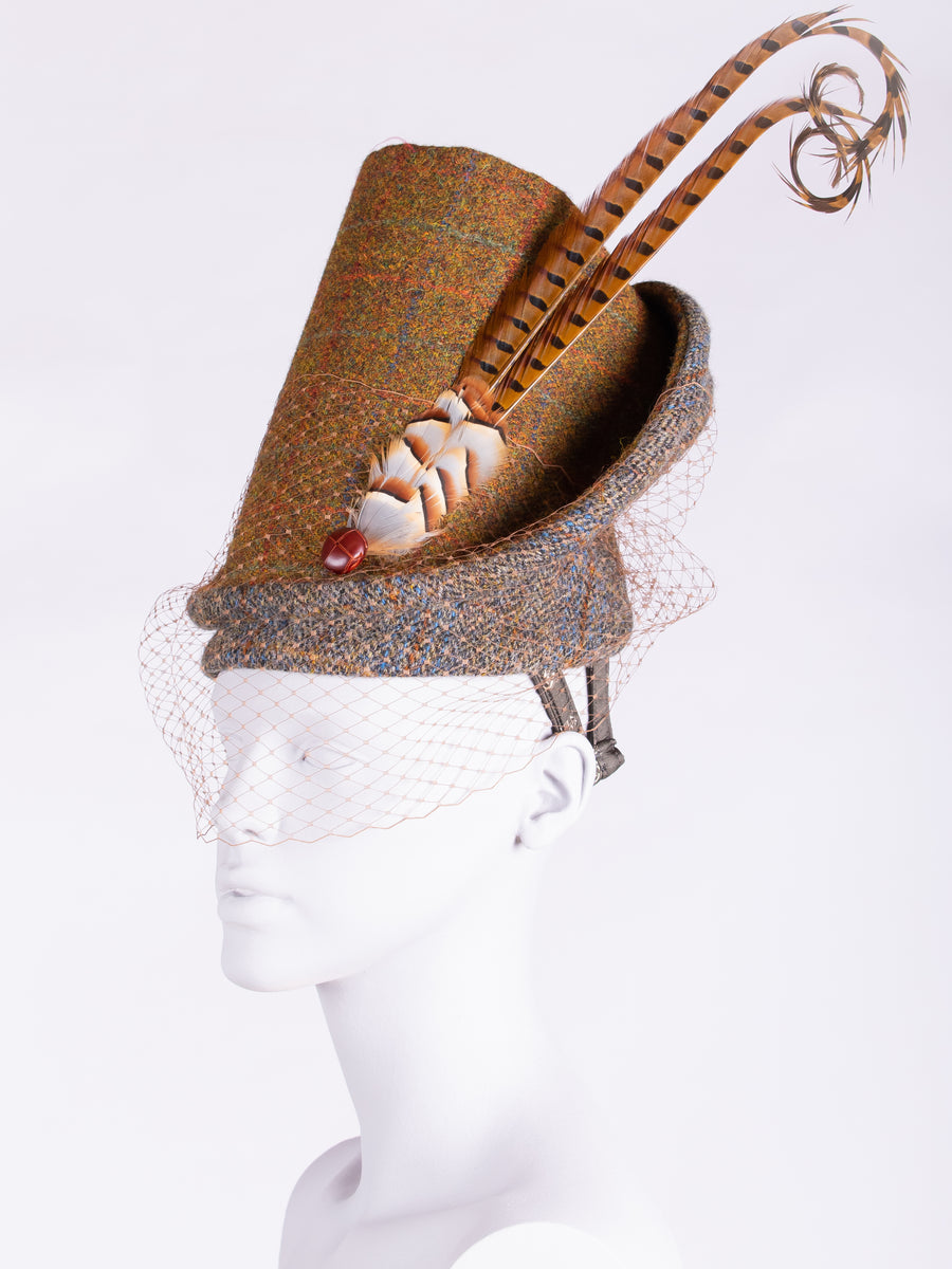 Highland Duchess With Veil. Rust & Sage