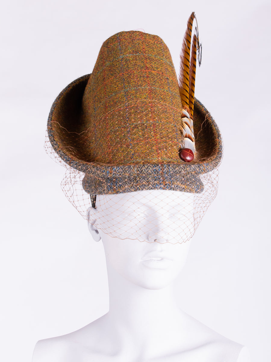 Highland Duchess With Veil. Rust & Sage