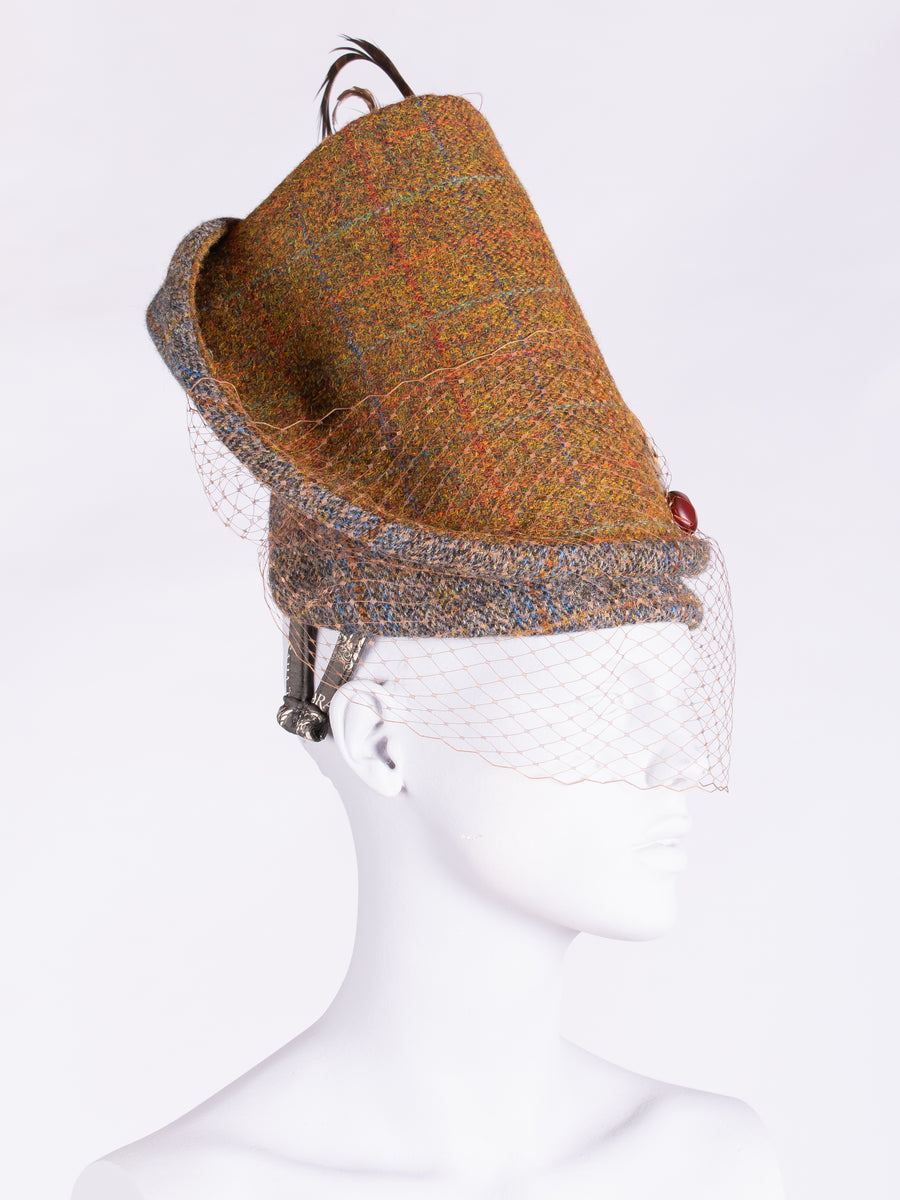 Highland Duchess With Veil. Rust & Sage