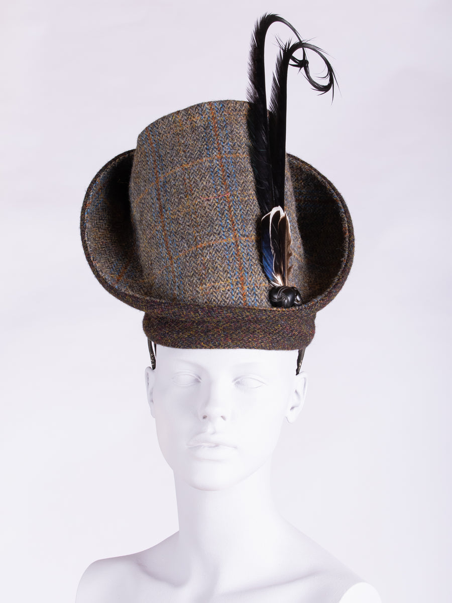 Tweed with a twist - heritage style flamboyant wool hat