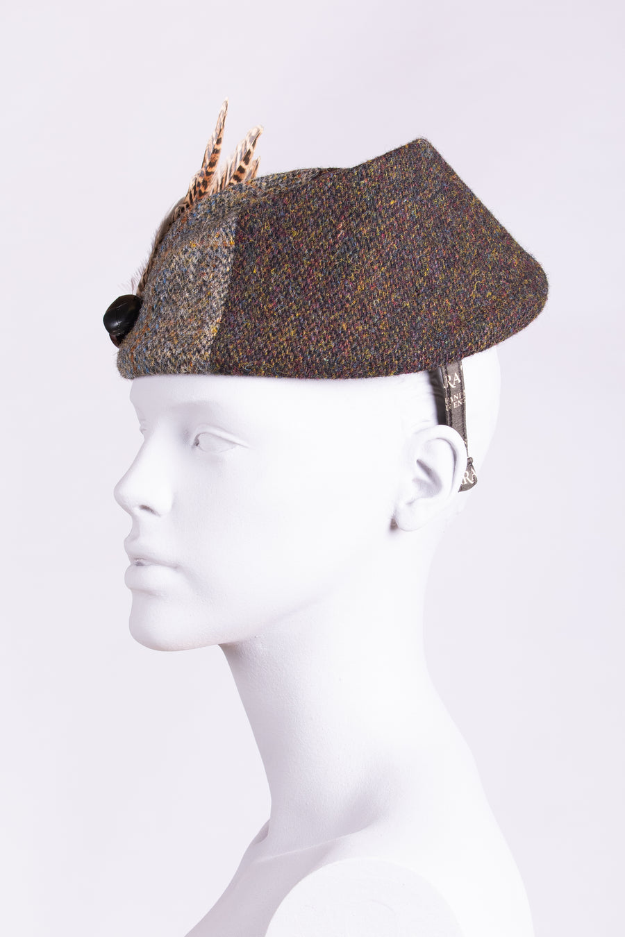 Short Feather Highland Pleat. Sage & Chocolate