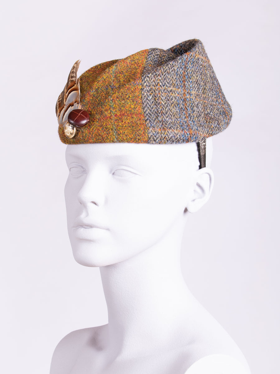 Harris Tweed Edwardian style hat with feathers